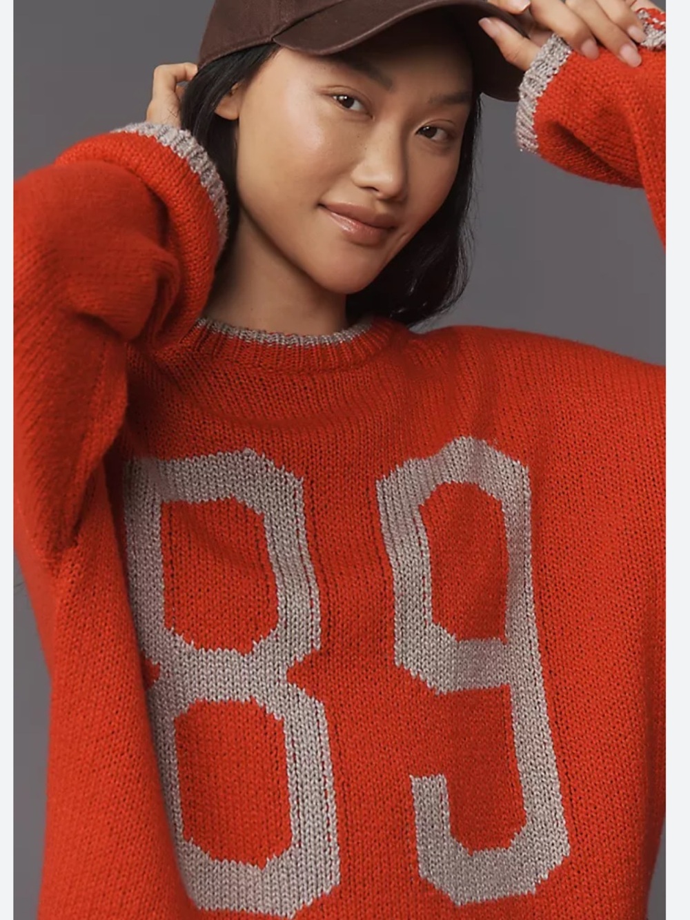 Porridge/Anthropologie Wide-Sleeve Graphic Numbers Sweater size XL